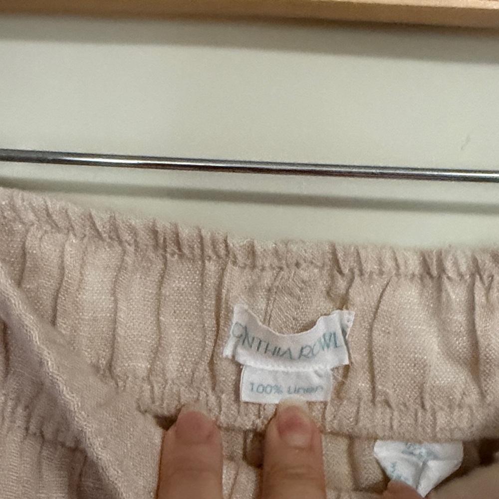 Cynthia Rowley Light Beige Linen Pants Size S - Picture 5 of 6